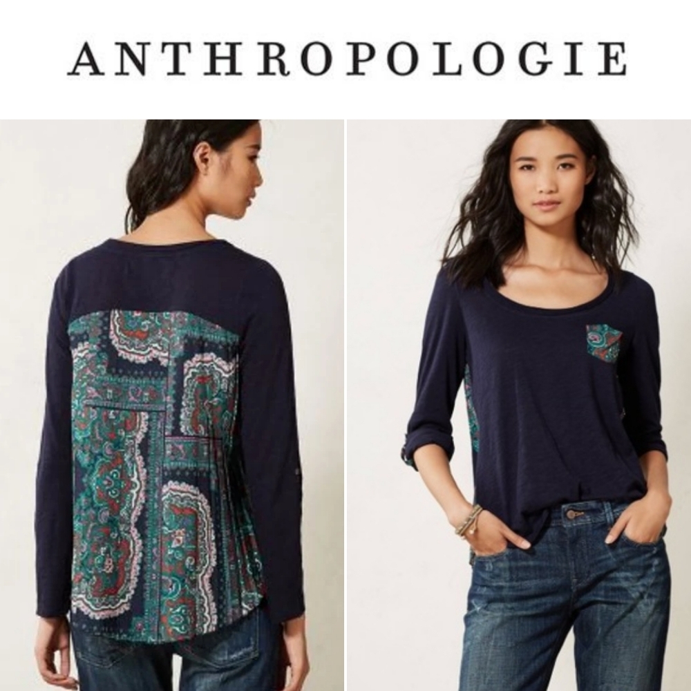 Anthropologie Paper Locket Accordion Tee XL